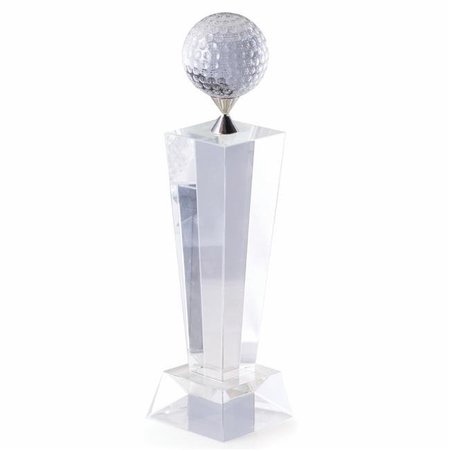 BEY BERK INTERNATIONAL Bey-Berk International T115L 11.5 in. Crystal Fairway Trophy with Golf Ball; Clear T115L